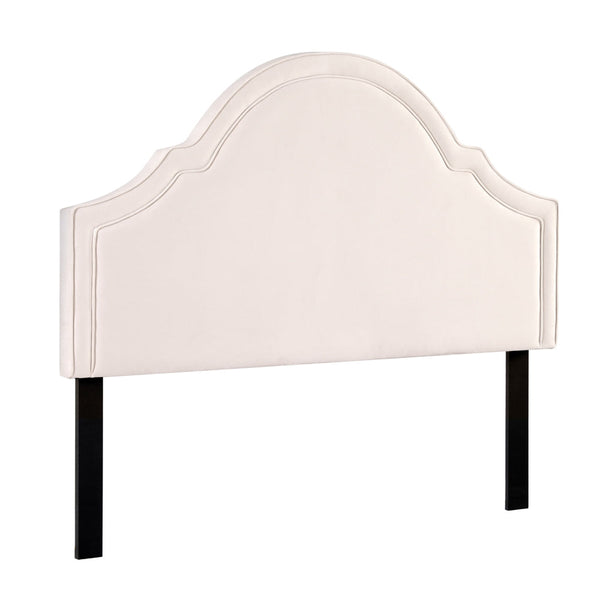 Velvet Fabric Bed Headboard Scalloped Design King Size Home Furniture Headboards & Footboards
