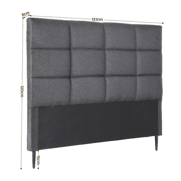 Artiss Double Bed Headboard Charcoal Linen Fabric Headboards & Footboards