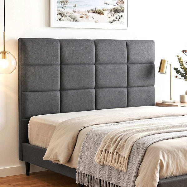 Artiss Double Bed Headboard Charcoal Linen Fabric Headboards & Footboards