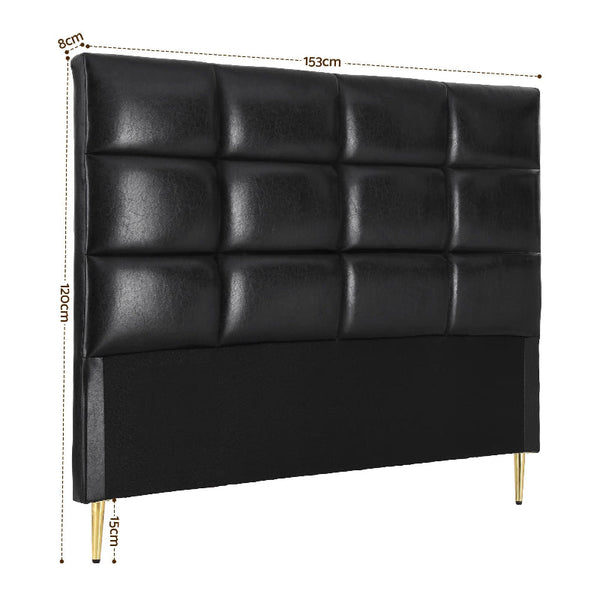 Artiss Queen Pu Leather Bed Headboard Black Headboards & Footboards