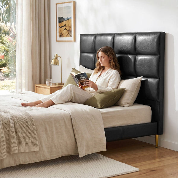 Artiss Queen Pu Leather Bed Headboard Black Headboards & Footboards