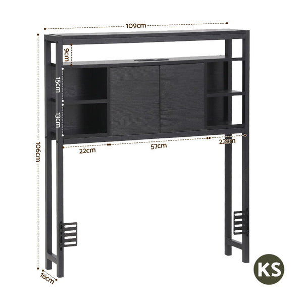 Artiss King Single Storage Headboard With Charging Station Black Headboards & Footboards