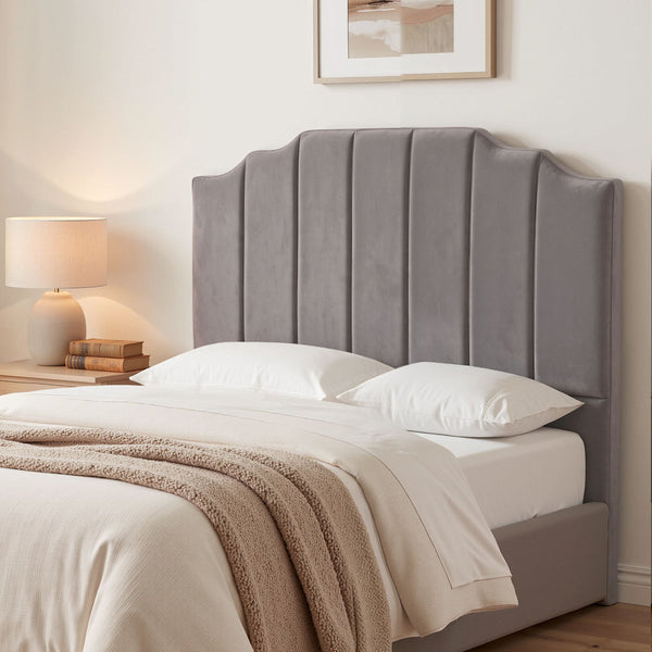 Artiss Double Velvet Bed Headboard 138Cm Grey Deco Style Headboards & Footboards