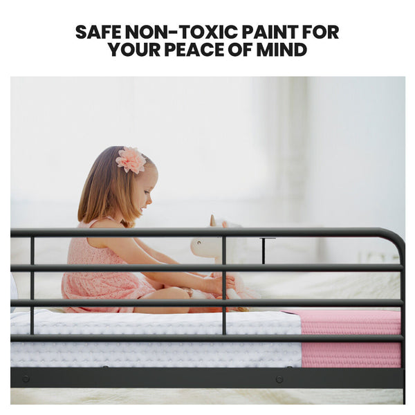 Kingston Slumber 2In1 Single Metal Bunk Bed Frame With Modular Design Dark Matte Grey King Single Bed Frames