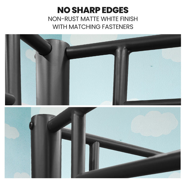 Kingston Slumber Metal Single Over Double Bunk Bed Frame Dark Matte Grey Single Bed Frames