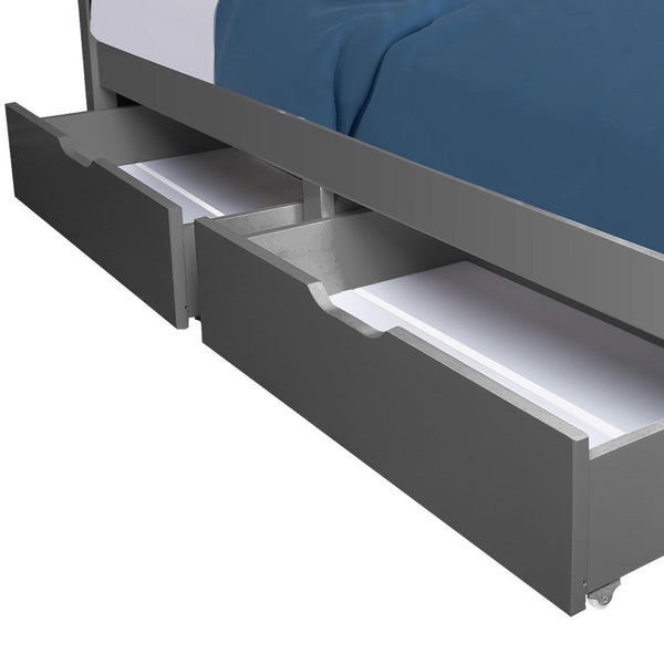 Kingston Slumber Trundle Storage Under Bunk Bed Drawers 2 Pieces Grey Single Bed Frames