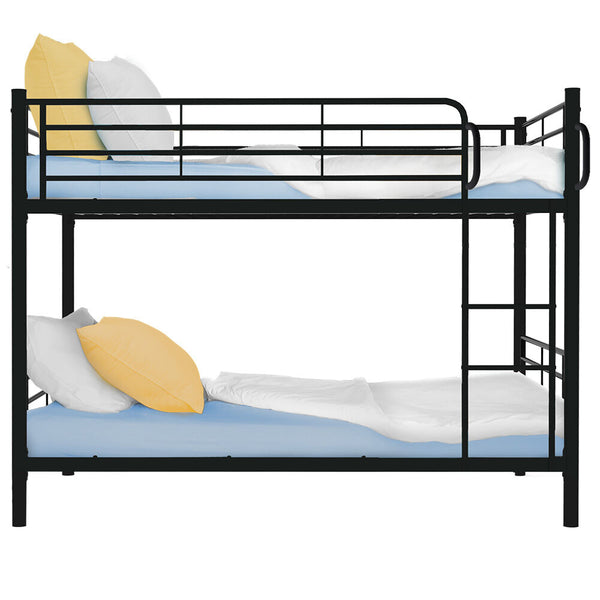 Kingston Slumber 2In1 Single Metal Bunk Bed Frame With Modular Design Dark Matte Grey Single Bed Frames