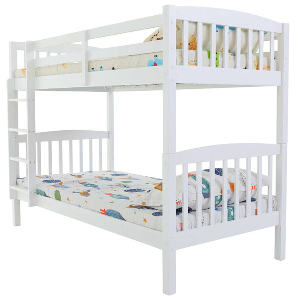 Kingston Slumber Wooden Kids Bunk Bed Frame With Modular Design That Can Convert To 2 Single White Single Bed Frames