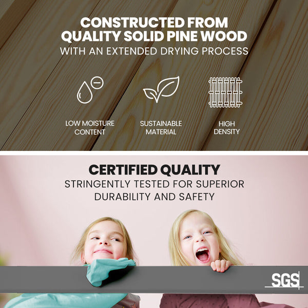 Kingston Slumber Single Bunk Bed Frame Solid Pine 2 In 1 Modular Design Convert To Beds Grey Single Bed Frames