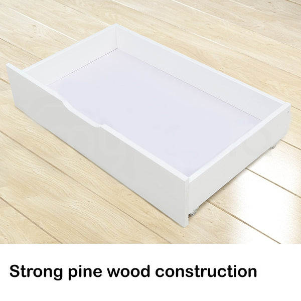 Kingston Slumber Trundle Under Bed Storage Drawers 2 Pieces White Single Bed Frames