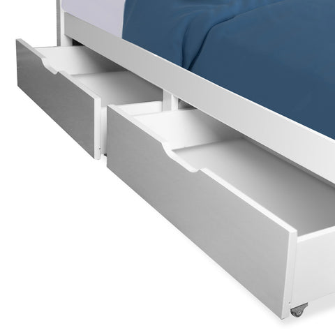 Kingston Slumber Trundle Under Bed Storage Drawers 2 Pieces White Single Bed Frames
