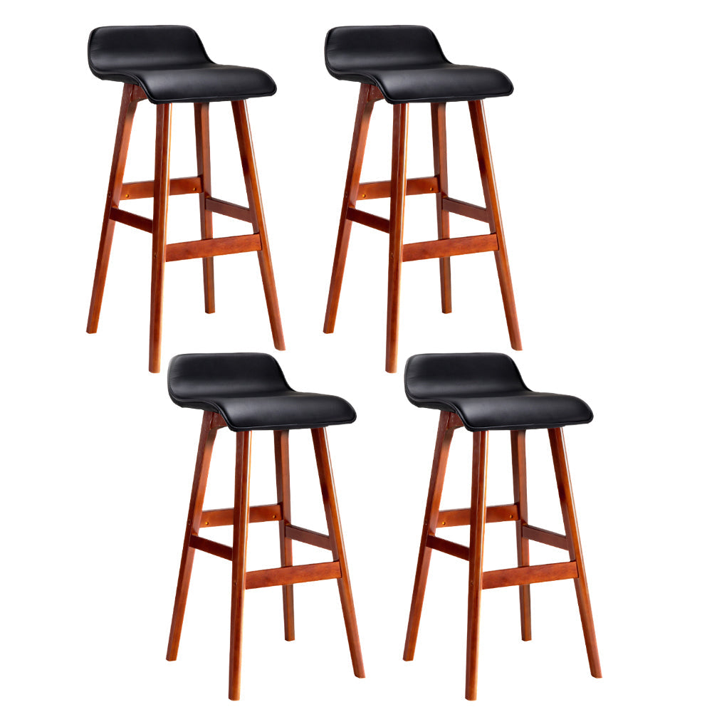 Artiss 4X Bar Stools Wooden Black Benches Bar Stools