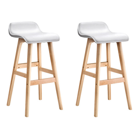 Benches Bar Stools Artiss 2X Bar Stools Wooden White