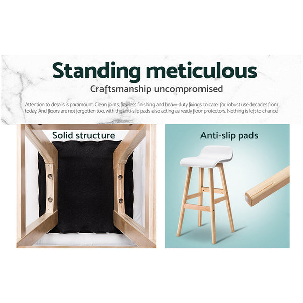 Benches Bar Stools Artiss 2X Bar Stools Wooden White