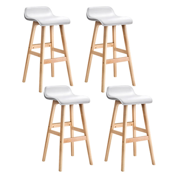 Artiss 4X Bar Stools Wooden White Benches Bar Stools