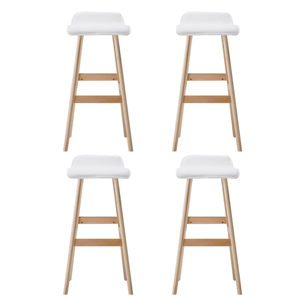 Artiss 4X Bar Stools Wooden White Benches Bar Stools