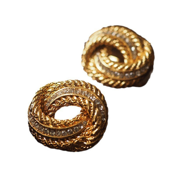 Veile Studios Medieval Earclip Jewelry Fried Dough Twists Alloy Design Without Earhole Earrings