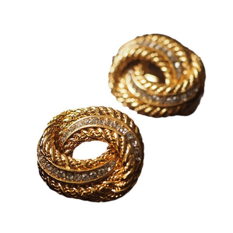 Veile Studios Medieval Earclip Jewelry Fried Dough Twists Alloy Design Without Earhole Earrings