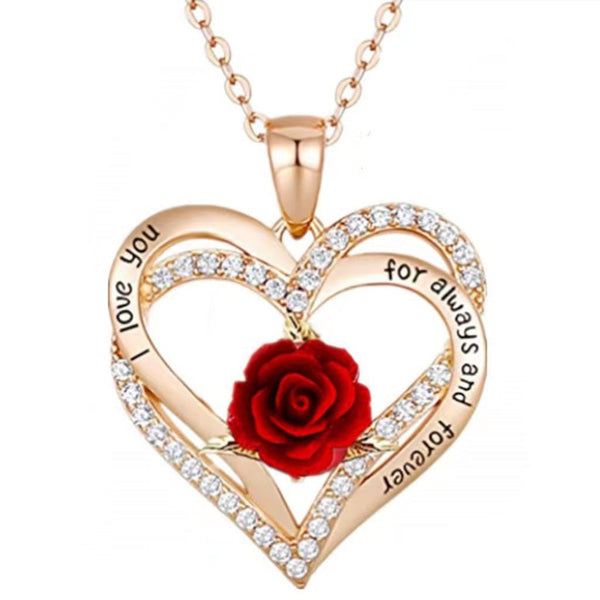Veile Studios Er Heart Shaped Pendant With Roses American Necklace Necklaces & Pendants