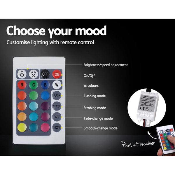 Artiss Bed Frame Double Size Led Gas Lift White Lumi Double Bed Frames