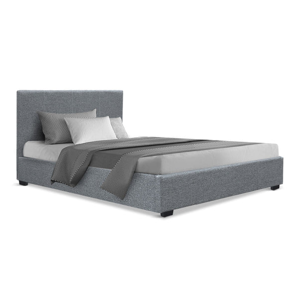 Artiss Bed Frame King Single Size Gas Lift Grey Nino King Single Bed Frames