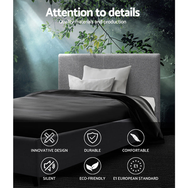 Artiss Bed Frame King Single Size Gas Lift Grey Nino King Single Bed Frames