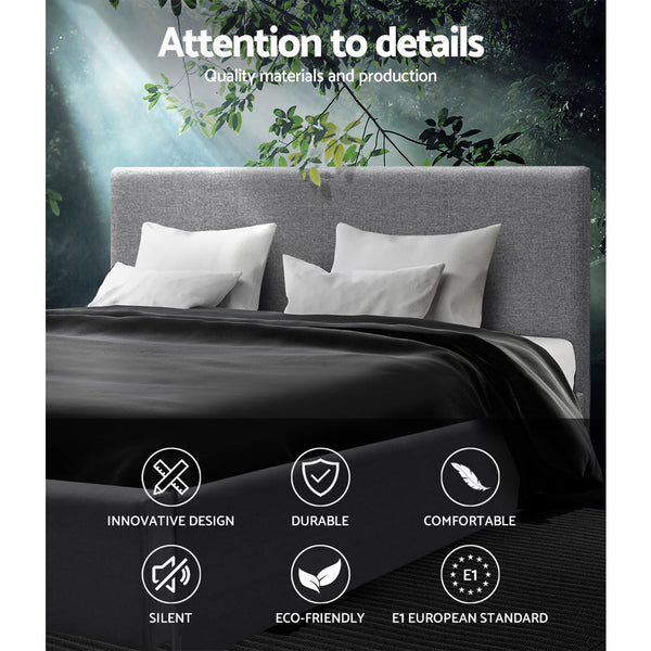 Faux Linen Fabric Queen Bed Frame Gas Lift Storage Grey Queen Bed Frames