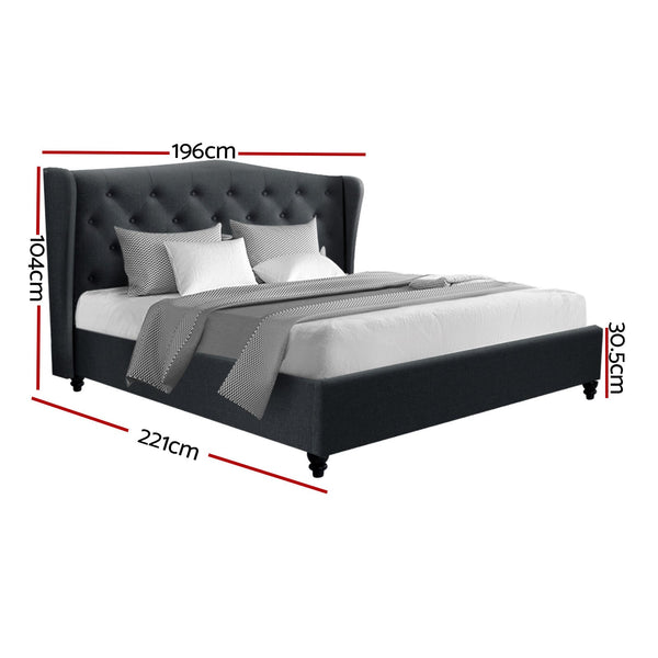 Artiss Bed Frame King Size Charcoal Pier King Bed Frames