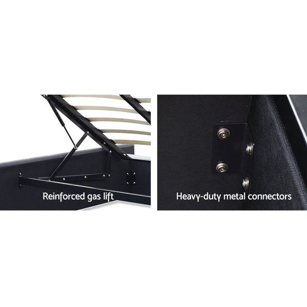 Artiss Bed Frame With 36Cm Giselle Mattress Set King Single Gas Lift Base Grey King Single Bed Frames