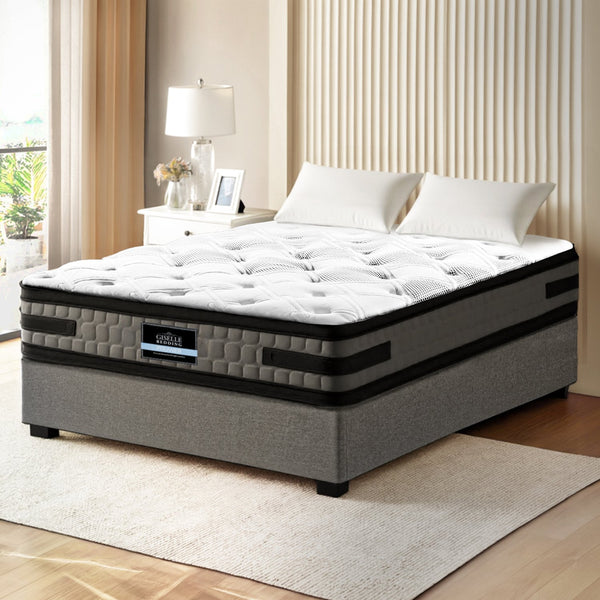 Artiss Bed Frame With 36Cm Giselle Mattress Set King Single Gas Lift Base Grey King Single Bed Frames