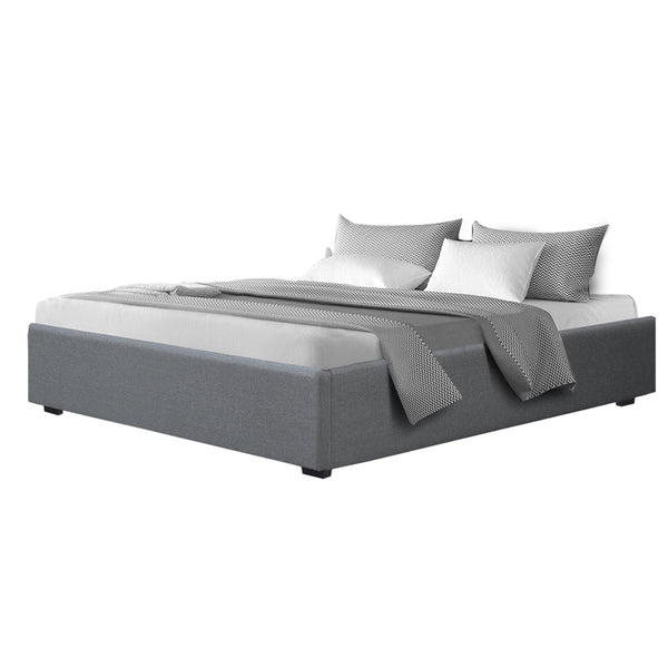 Artiss Bed Frame King Size Gas Lift Base Grey Toki King Bed Frames