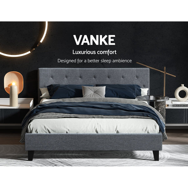 Artiss Bed Frame Queen Size Grey Vanke Queen Bed Frames