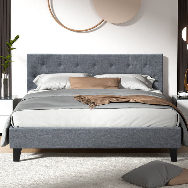 Artiss Bed Frame Queen Size Grey Vanke Queen Bed Frames