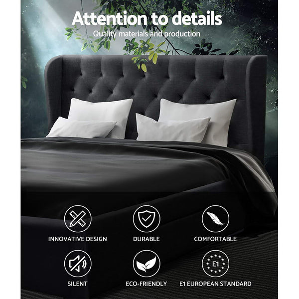 Artiss Bed Frame Queen Size With 4 Drawers Charcoal Mila Queen Bed Frames