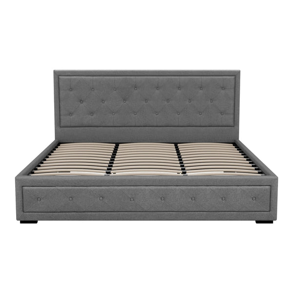 Artiss Bed Frame King Size Gas Lift Grey Tiyo King Bed Frames