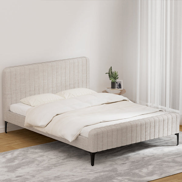 Artiss Bed Frame Queen Size Beige Ammy Queen Bed Frames