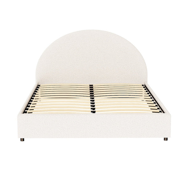 Bed Frame Gas Lift Strorage Beds Base Platform Boucle Fabric Double Ella Double Bed Frames