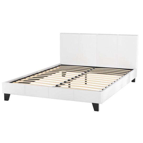 Pvc Leather Bed Frame Padded Queen Size Furniture White Queen Bed Frames