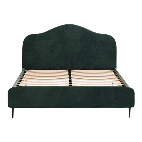 Artiss Bed Frame Queen Size Velvet Dark Green Olan Queen Bed Frames