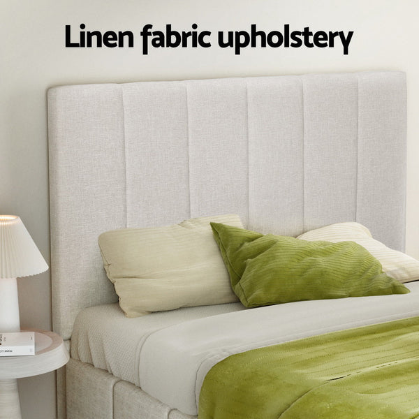 Artiss Bed Frame Double Size Beige Tette Double Bed Frames