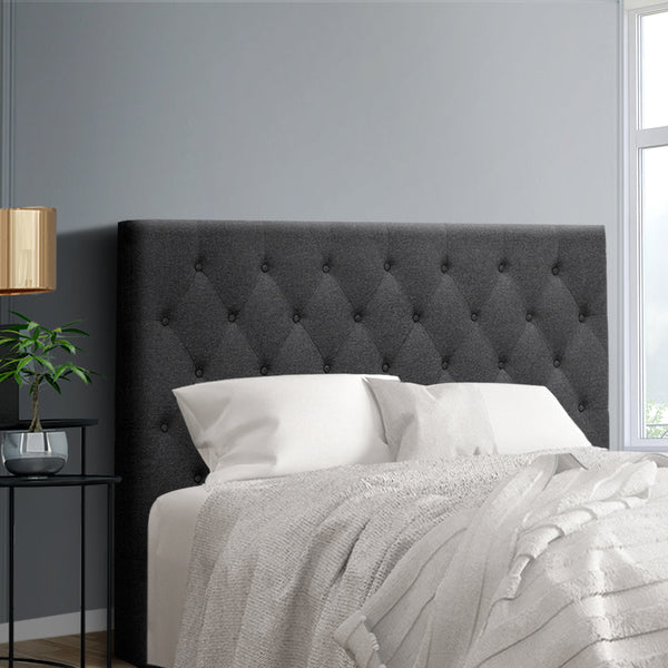 Artiss Bed Head Headboard Double Size Fabric Cappi Charcoal Double Bed Frames