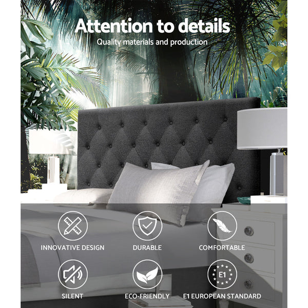 Artiss Bed Head Headboard Double Size Fabric Cappi Charcoal Double Bed Frames