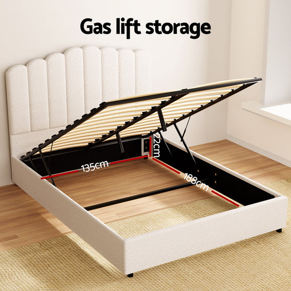 Artiss Bed Frame Double Size Boucle Fion Double Bed Frames