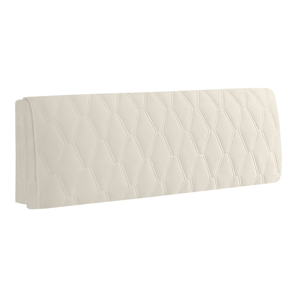 Beige Zigzag Pattern Super Soft Smooth Quilted Velvet Bed Headboard Cover 100X70cm Headboards & Footboards