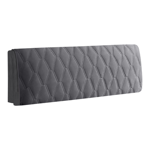 Dark Gray Zigzag Pattern Quilted Velvet Headboard Cover 140X70cm Bed Protector Headboards & Footboards