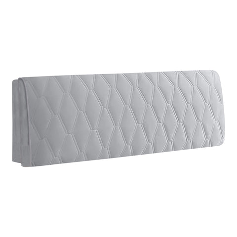 Light Gray Zigzag Pattern Quilted Velvet Bed Headboard Cover 190X70cm Headboards & Footboards