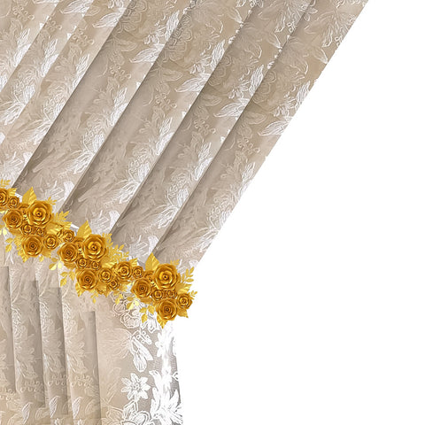 Curtain White Rod Pocket Modern Embroidered Sheer Curtains For Garden Curtains & Drapes