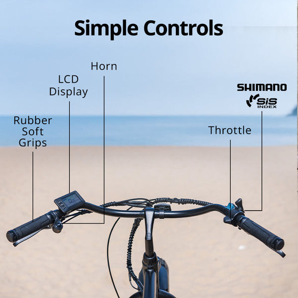 Valk Electric Fat Tyre Cruiser Bike Ebike With Throttle Matte Black Bicycles