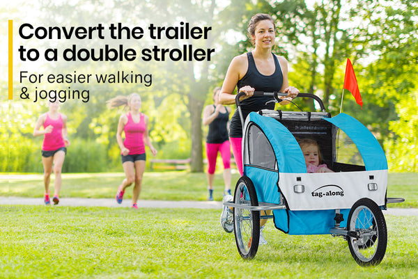 Tag Along Kids Bike Trailer Child Bicycle Pram Stroller Children Jogger Blue Trailers