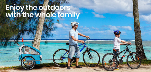 Tag Along Kids Bike Trailer Child Bicycle Pram Stroller Children Jogger Blue Trailers